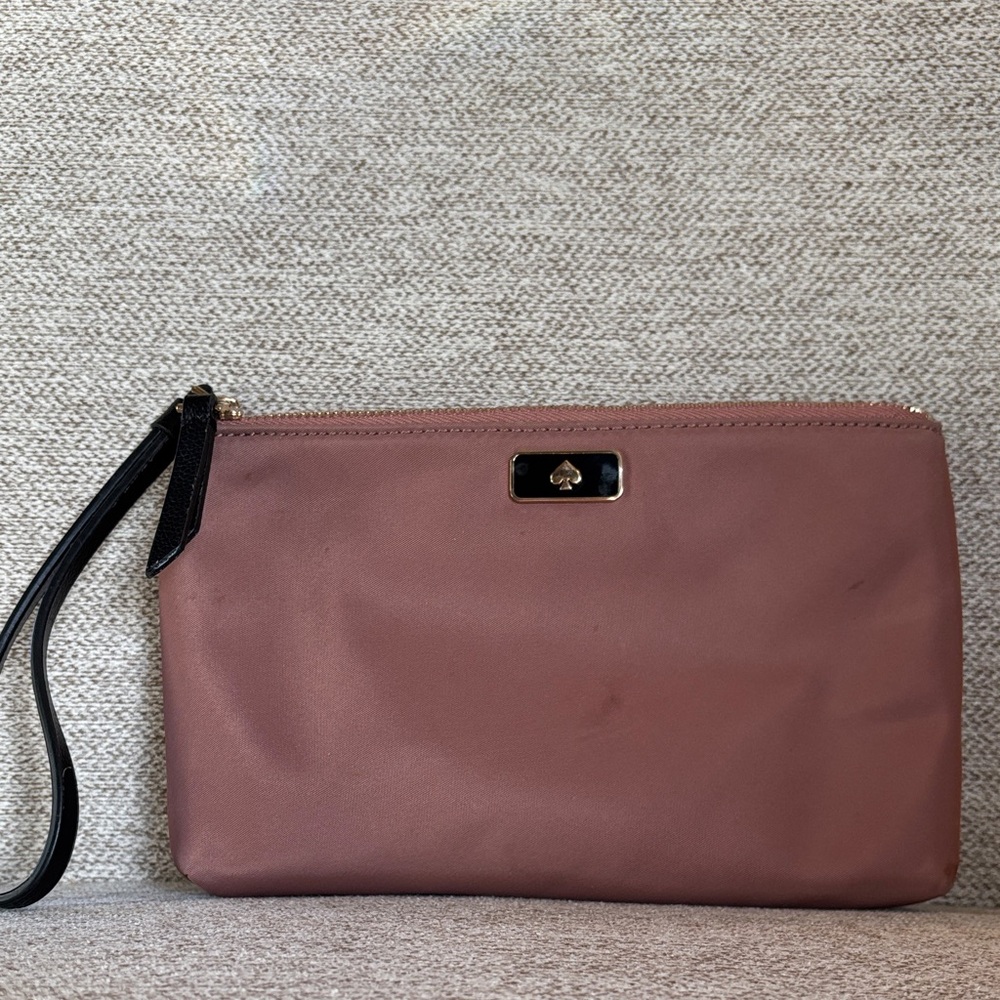 Kate Spade Dawn Sparrow Nylon Mauve Wristlet Clutch
